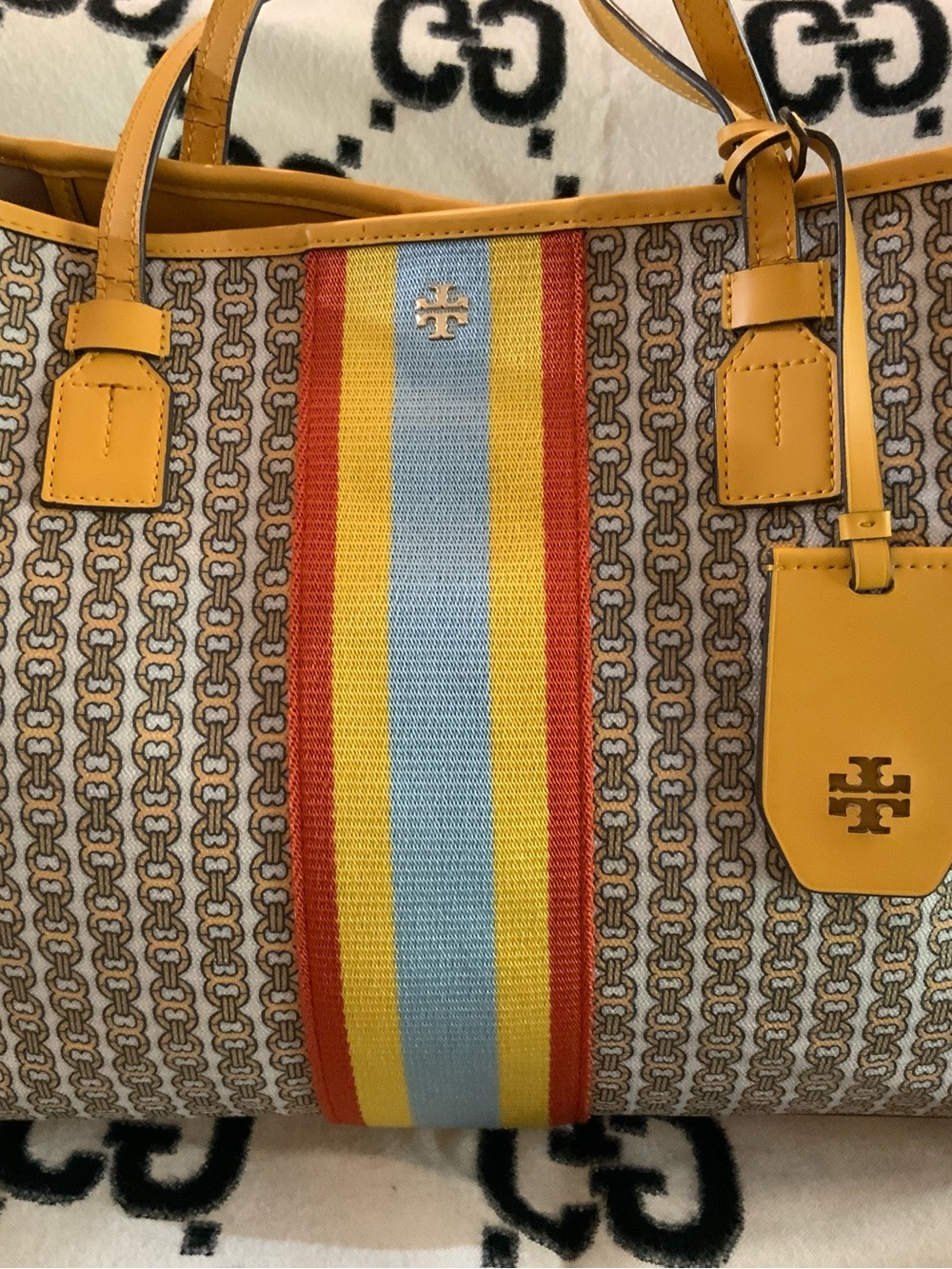 Tory Burch Gemini Link Canvas Tote - Picture 9 of 12